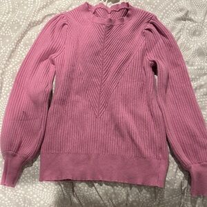 Pink Ribbed Women's Sweater